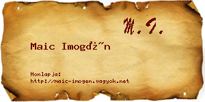 Maic Imogén névjegykártya